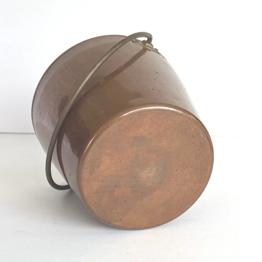Vintage Copper Bucket with Handle Rustic Farmhouse Pail Planter Decor West Bend